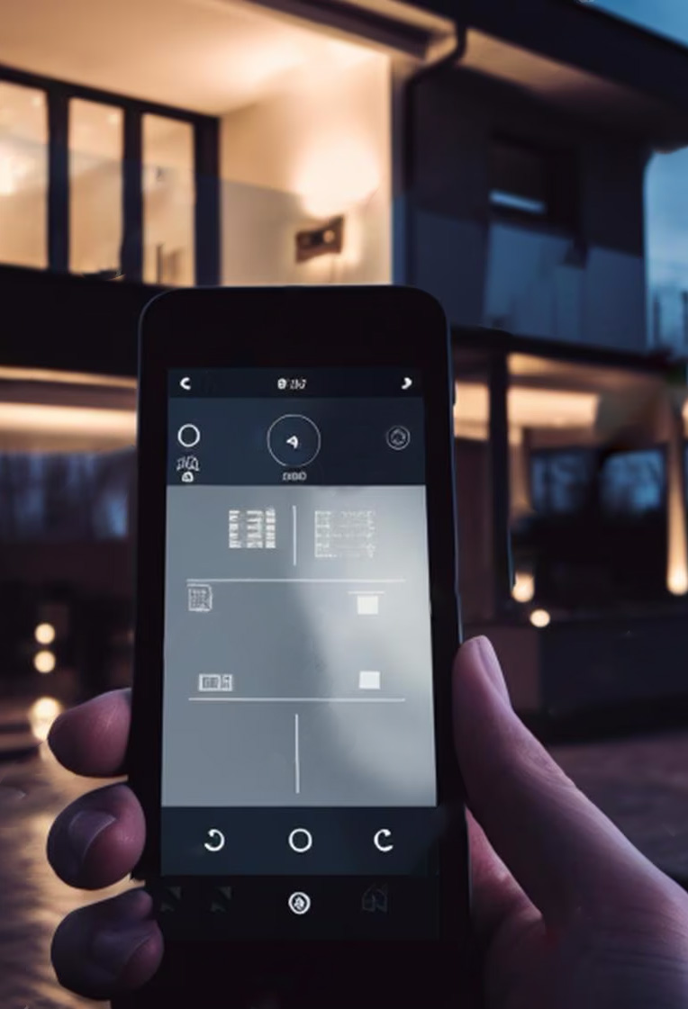 Photo d'un téléphone permettant de gérer toute la domotique d'une maison.